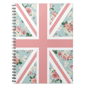 English Roses Union Jack Flag Notebook