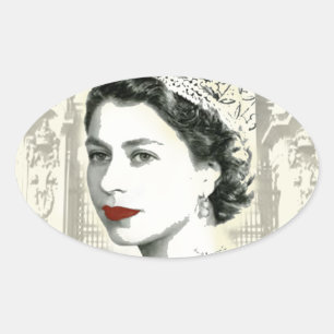 English royalty oval sticker