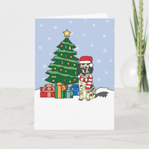 English Setter and Christmas Tree Holiday Card