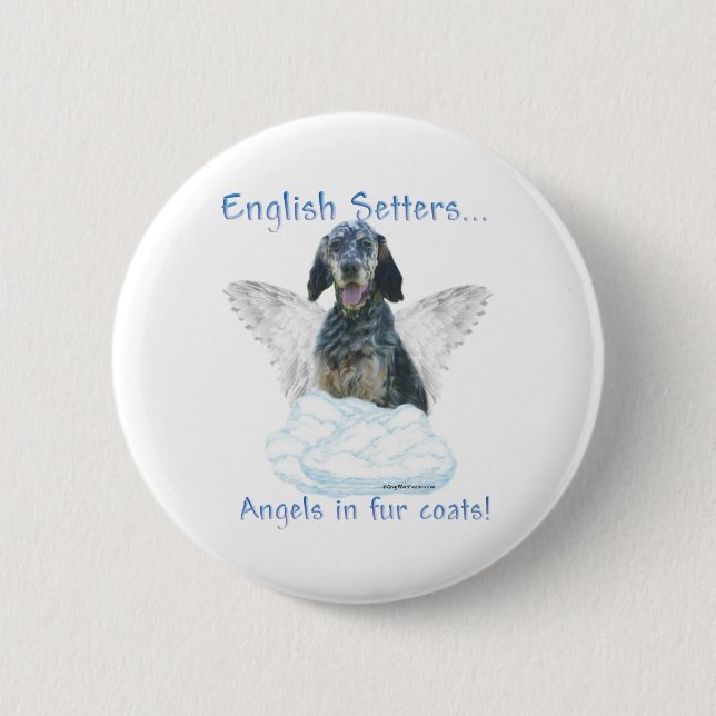 English Setter Angel - Button (Front)