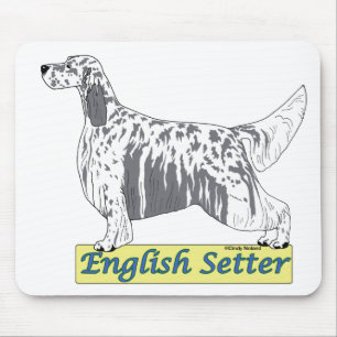 English Setter -blue belton Mouse Pad