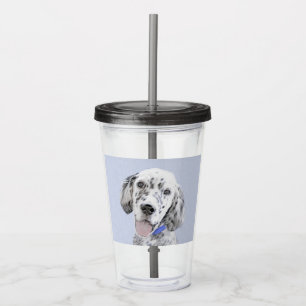English Setter Blue Belton Painting Dog Art Acrylic Tumbler