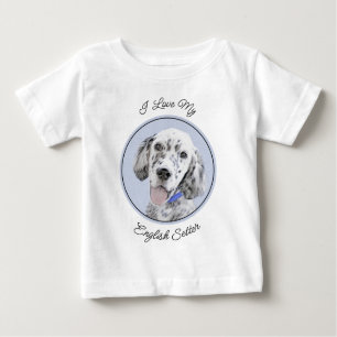 English Setter Blue Belton Painting Dog Art Baby T-Shirt