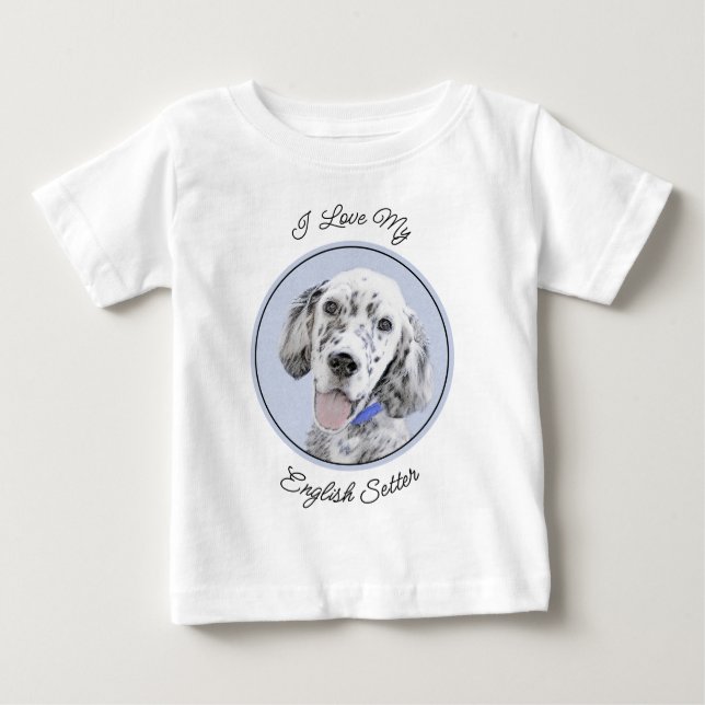 English Setter Blue Belton Painting Dog Art Baby T-Shirt (Front)