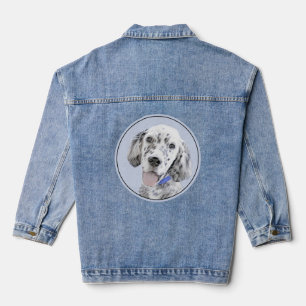 English Setter Blue Belton Painting Dog Art Denim Jacket