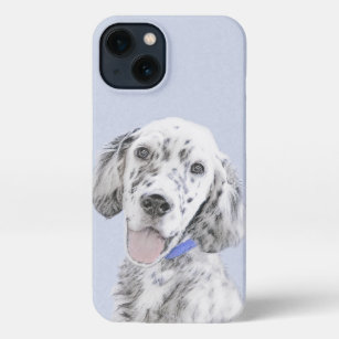 English Setter Blue Belton Painting Dog Art iPhone 13 Case