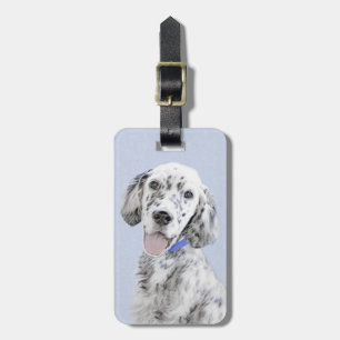 English Setter Blue Belton Painting Dog Art Luggage Tag
