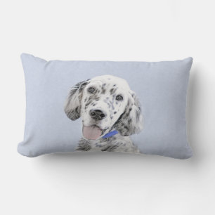 English Setter Blue Belton Painting Dog Art Lumbar Cushion