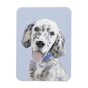 English Setter Blue Belton Painting Dog Art Magnet