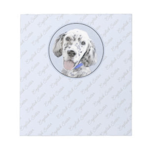 English Setter Blue Belton Painting Dog Art Notepad