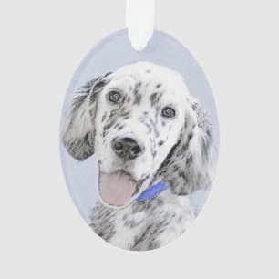 English Setter Blue Belton Painting Dog Art Ornament