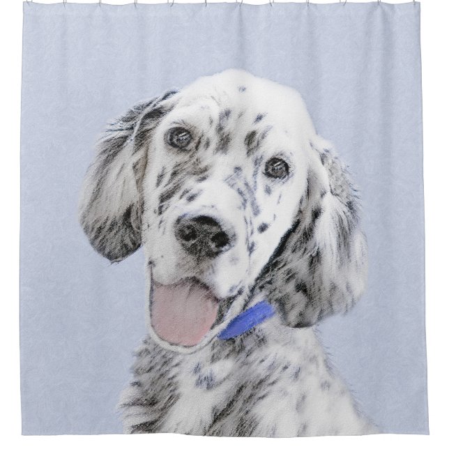 English Setter Blue Belton Painting Dog Art Shower Curtain (Front)
