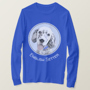 English Setter Blue Belton Painting Dog Art T-Shirt