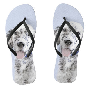 English Setter Blue Belton Painting Dog Art Thongs