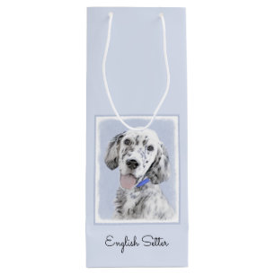 English Setter Blue Belton Painting Dog Art Wine Gift Bag