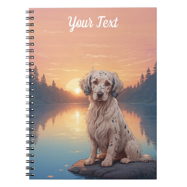 English Setter by Lake Notebook (Front)