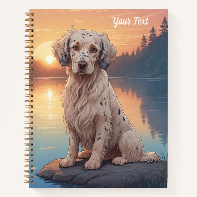 English Setter by Lake Notebook (Front)