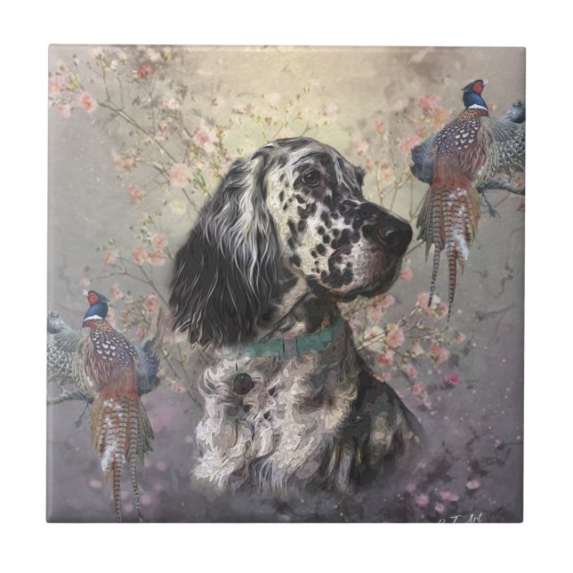 English Setter  Ceramic Tile (Front)