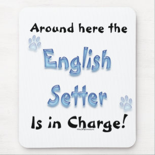 English Setter Charge Mouse Pad