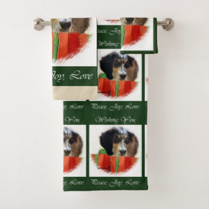English Setter Christmas Bath Towel Set