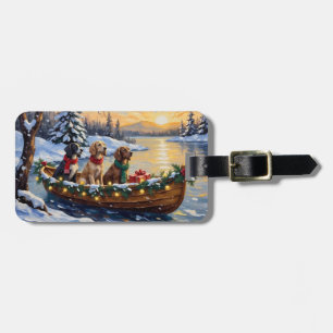 English Setter Christmas Boat Holiday Luggage Tag