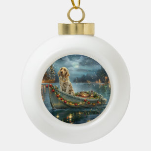 English Setter Christmas Festive Voyage  Ceramic Ball Christmas Ornament