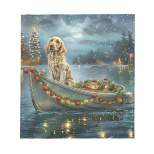 English Setter Christmas Festive Voyage  Notepad