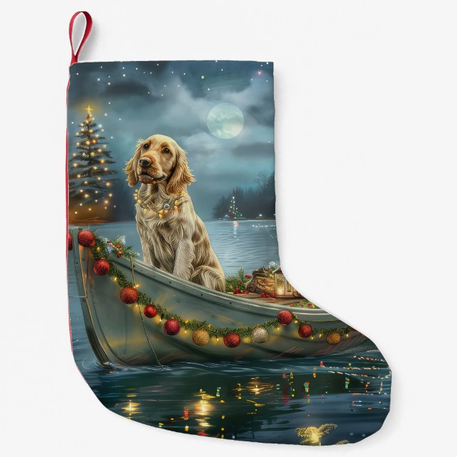 English Setter Christmas Festive Voyage  Small Christmas Stocking (Front)