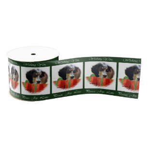 English Setter Christmas Grosgrain Ribbon
