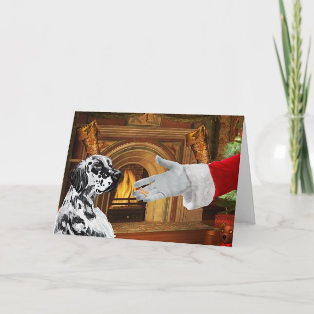 English Setter Christmas Holiday Card (Front)