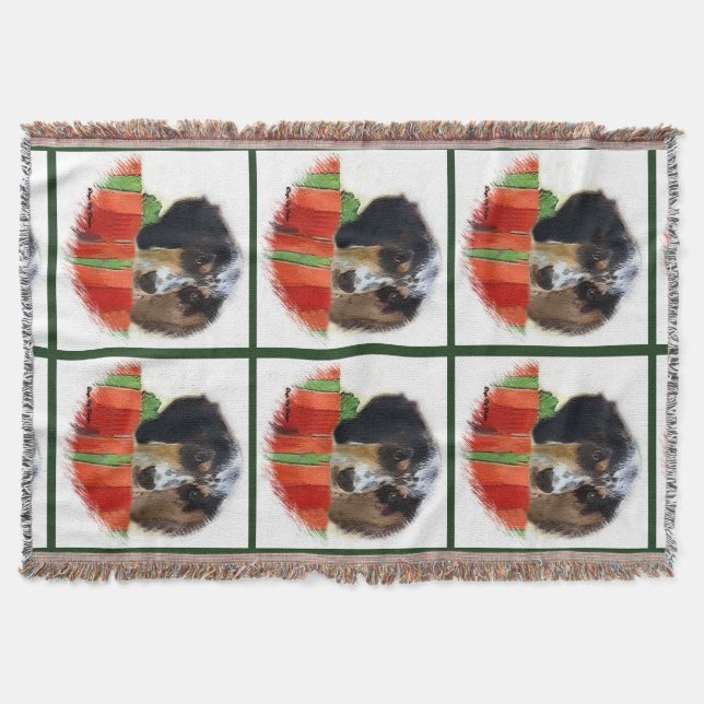 English Setter Christmas Throw Blanket (Front)