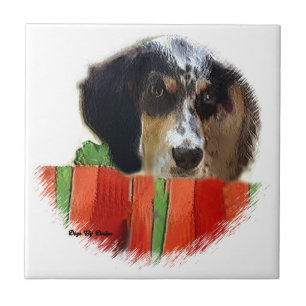 English Setter Christmas Tile