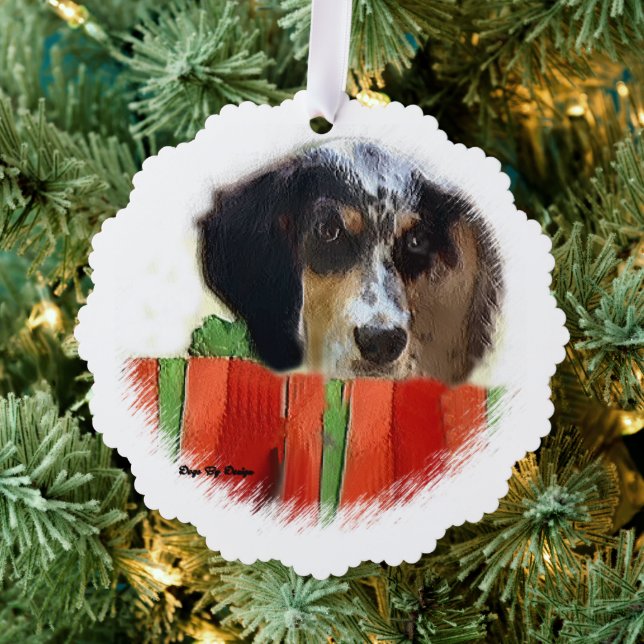 English Setter Christmas Tree Decoration Card (Insitu (Tree))