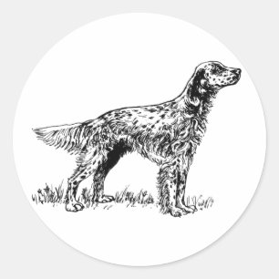 english setter classic round sticker