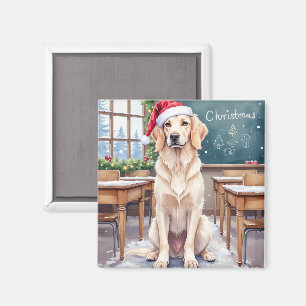 English Setter Cosy Classroom Teacher Santa Magnet