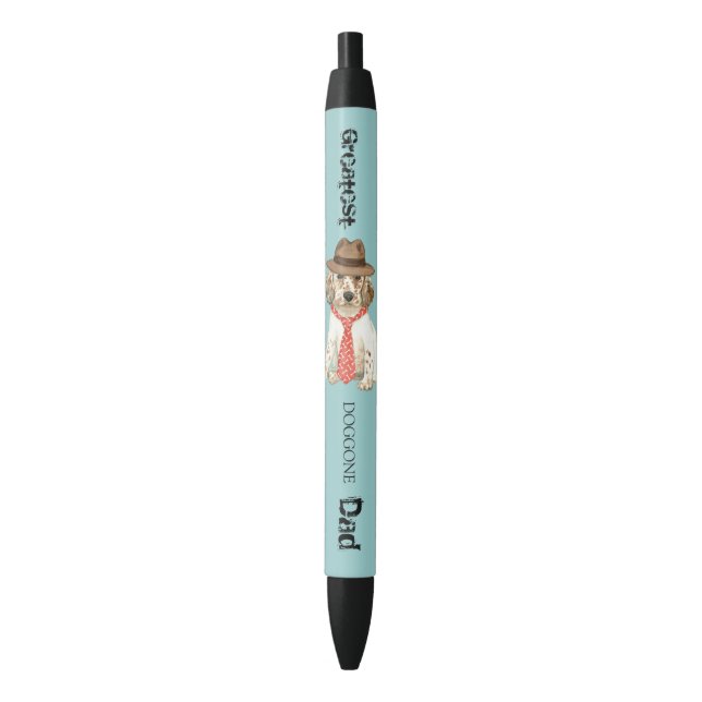 English Setter Dad Black Ink Pen (Front Vertical)