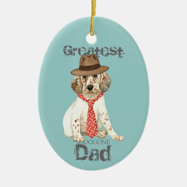 English Setter Dad Ceramic Ornament (Front)