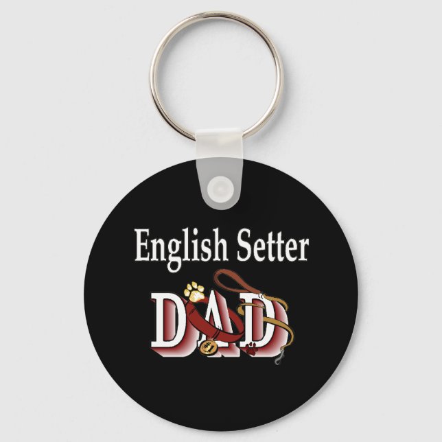 english setter dad Keychain (Front)