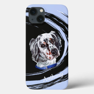 English Setter Dog Abstract Swirl  iPhone 13 Case