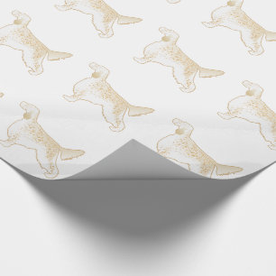 English Setter Dog Breed Illustration Silhouette Wrapping Paper