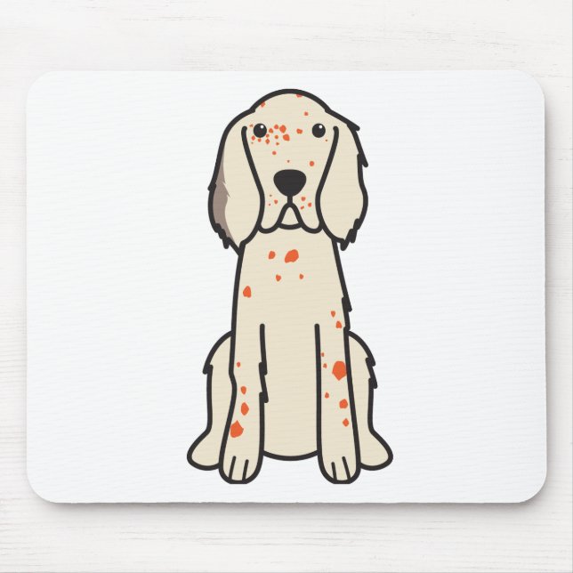English Setter Dog Cartoon Mouse Pad (Front)