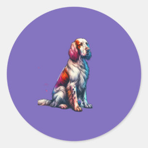 English Setter Dog Classic Round Sticker