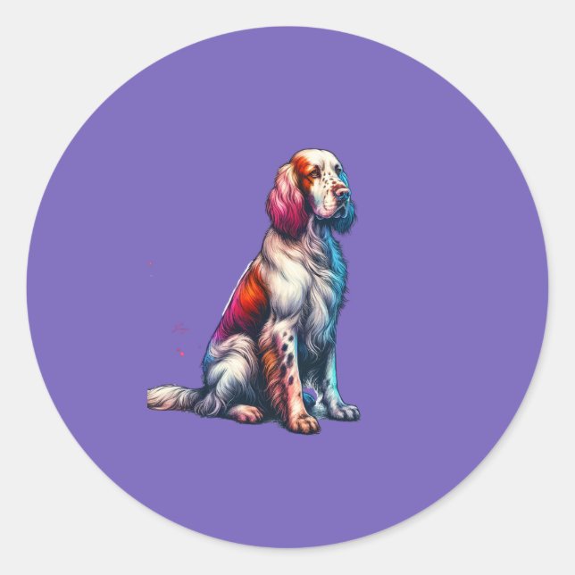 English Setter Dog Classic Round Sticker (Front)