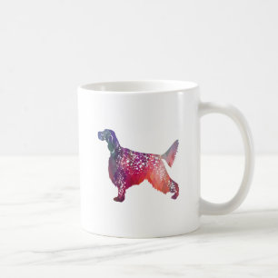 English Setter Dog Geometric Silhouette - Pink Coffee Mug