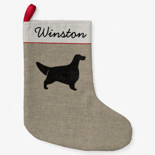 English Setter Dog Silhouette Personalised Holiday Small Christmas Stocking