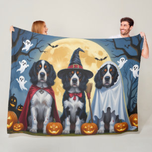 English Setter Dogs Pumpkin Halloween Funny Fleece Blanket