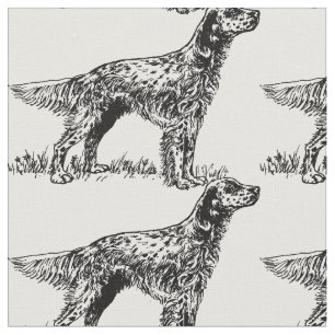 english setter drawing.png fabric