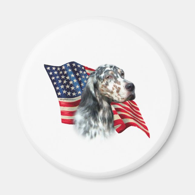 English Setter Flag Magnet (Front)