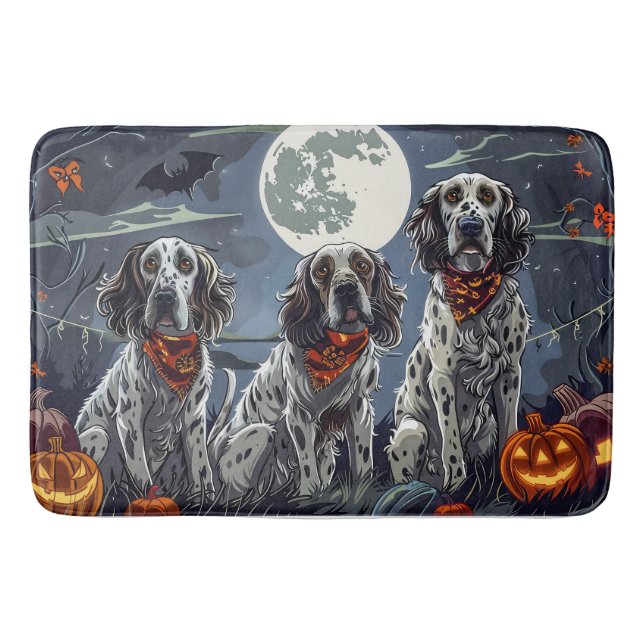 English Setter Halloween Spooky Bath Mat (Front)