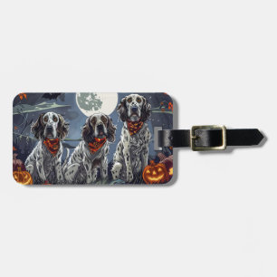 English Setter Halloween Spooky Luggage Tag